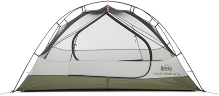 REI Co-op Half Dome SL 2+ Tent with Footprint Front view (Dried Rosemary)