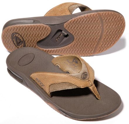 reef brown leather flip flops