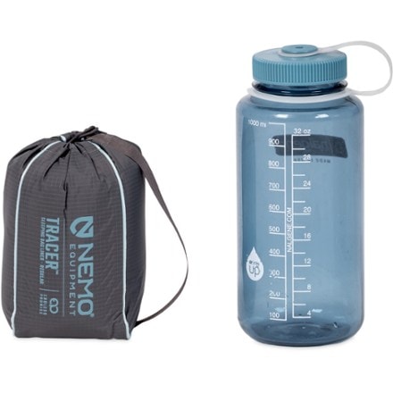 NEMO Tracer Endless Promise Sleeping Bag Liner Water bottle for scale (water bottle not included)