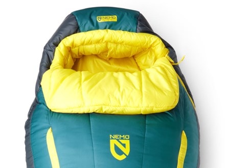 NEMO Forte 20 Endless Promise Sleeping Bag - Men's Hood detail (Abyss/Green Sheen)