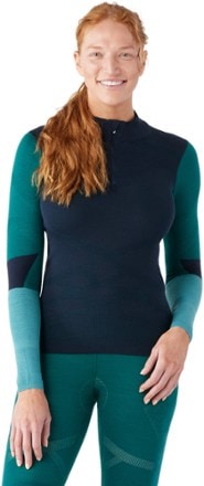 Smartwool Intraknit Merino Colorblock Quarter-Zip Base Layer Top - Women's 1