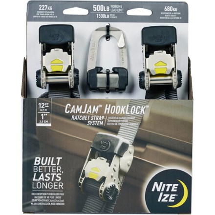 Nite Ize CamJam HookLock Ratchet Strap System - Package of 2 Size Small: 500 LB working load limit