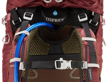 Osprey Aura AG 50 Pack - Women's Hydration port & tube routing (reservoir not included)