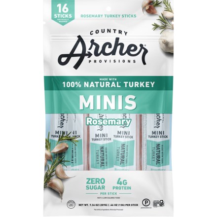 Country Archer Jerky Co. All-Natural Turkey Mini Sticks - Package of 16 0