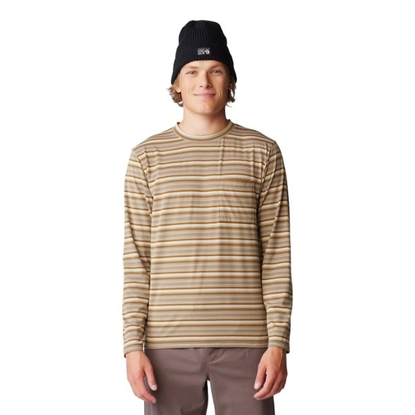 On Body Image of color Golden Brown Crag Stripe Print