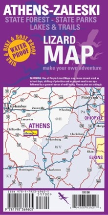 Purple Lizard Maps Athens-Zaleski Ohio State Forests and Parks Map - 2nd Edition 1