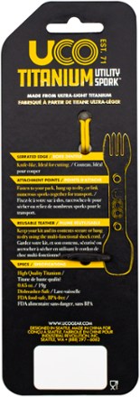 UCO Titanium Spork Back view (Titanium)