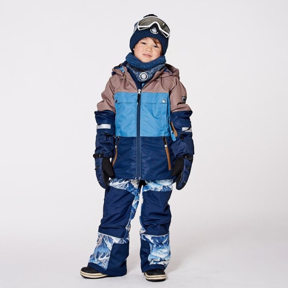 On Body Image of color Printed Mountain Blue