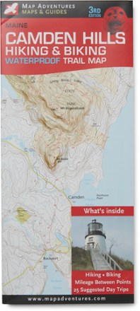 Map Adventures Camden Hills Hiking and Biking Waterproof Trail Map - 3rd Edition 0