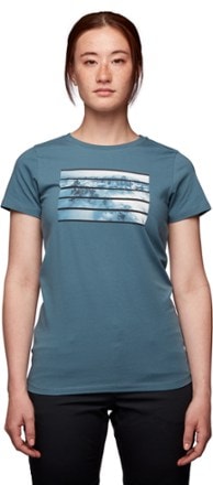 Black Diamond Aerial View T-Shirt - Women's Model height: 5' 9" | Size: S