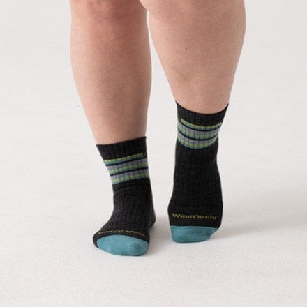 Wide Open Multi Stripe Cushioned Micro Crew Socks - Women's 5