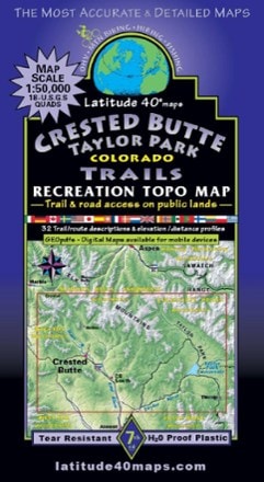 Latitude 40 Maps Crested Butte-Taylor Park Recreation Topo Map - 7th Edition 0