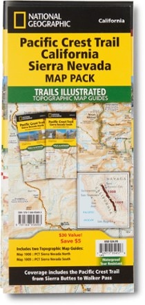 National Geographic Pacific Crest Trail Topographic Map Guide: California Sierra Nevada Map Pack 0