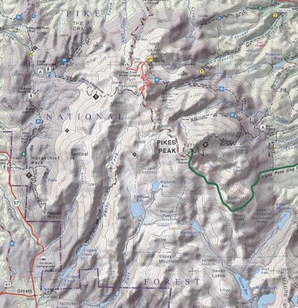 Sky Terrain Trail Maps Colorado Springs Pikes Peak Map 2