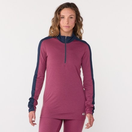 REI Co-op Merino 185 Long-Sleeve Half-Zip Base Layer Top - Women's 1