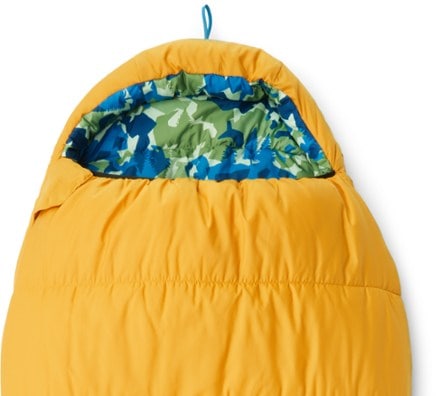 REI Co-op Kindercone 25 Sleeping Bag - Kids' Hood detail (Desert Sun)