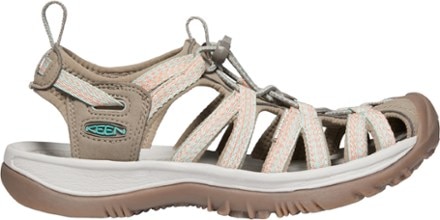 KEEN Whisper Sandals - Women's Side view (Taupe/Coral)