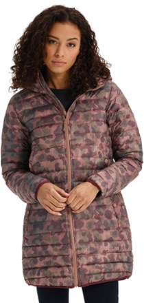 womens long down jacket with hood