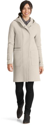 boiled wool trench coat