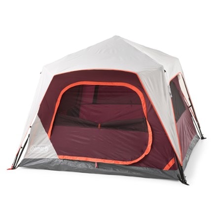 Coleman Skylodge 4-Person Instant Camping Tent 3/4 front view with rainfly