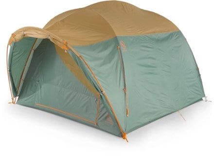 Big Agnes Bunk House 6 Tent 3/4 front view with rainfly