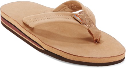 rainbow single layer leather flip flop