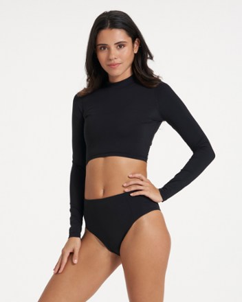 Vuori Dune Crop Swimsuit Top - Women's BLACK (bottoms not included)