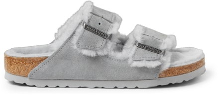 furry birkenstocks grey