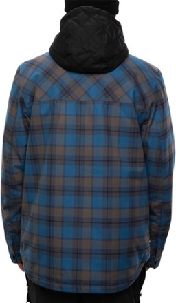 blue plaid snowboard jacket