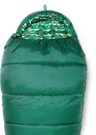 REI Co-op Kindercone 25 Sleeping Bag - Kids' Hood detail (Fjord)