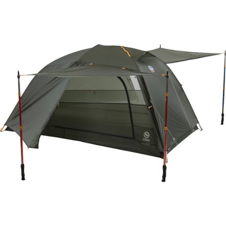 Big Agnes Copper Spur UL Bikepack 2P Tent Awning configuration (trekking poles not included)