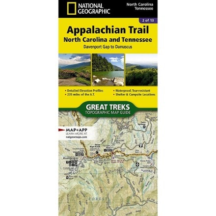 National Geographic Appalachian Trail: North Carolina and Tennessee Topographic Map Guide 0