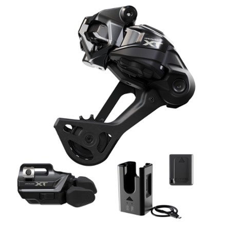 Shimano XT Di2 M8250 SGS Long-Cage Rear Derailleur and Shifter Upgrade Kit - I-SPEC 0