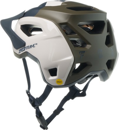 Fox SpeedFrame Pro Mips Bike Helmet Back view (Olive Green)