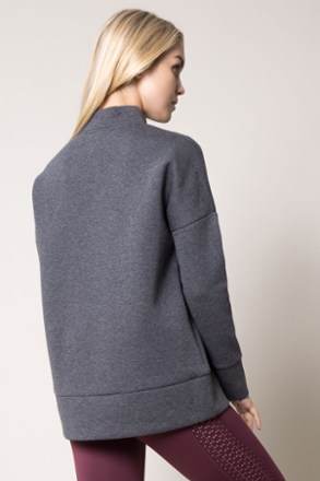 dropped shoulder mock neck sweater