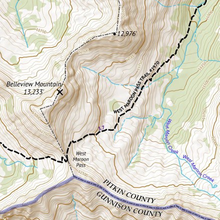 Outdoor Trail Maps Colorado 14ers Series Map - Castle Peak, Conundrum Peak, Maroon Peak, North Maroon Peak, Pyramid Peak 1