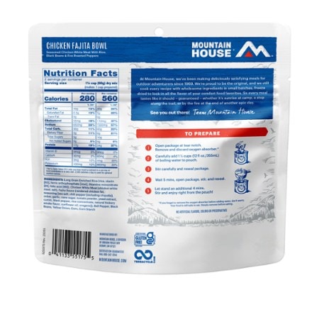 Mountain House Chicken Fajita Bowl - 2 Servings 1