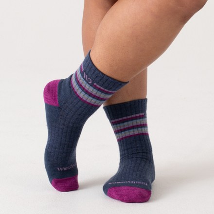 Wide Open Multi Stripe Cushioned Micro Crew Socks - Women's 1