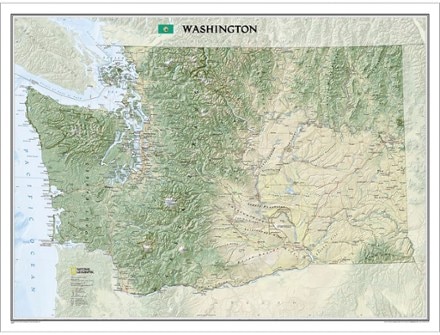 National Geographic Washington Wall Map - Tubed 0