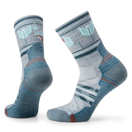 Smartwool Hike Light Cushion Castle Peak Pattern Mid Crew Socks - Women's 0