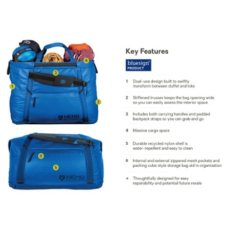 NEMO Double Haul 70 L Convertible Duffel and Tote 2