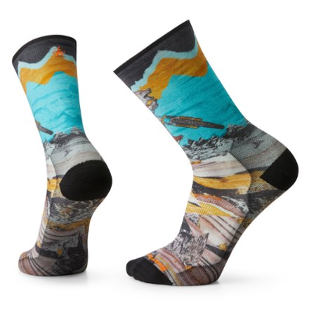 Smartwool Bike Zero Cushion Wolf Print Crew Socks 0