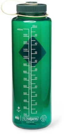 REI Co-op Nalgene Sustain Graphic Wide-Mouth Water Bottle - 48 fl. oz. Back view (Diamond/Green Vine)