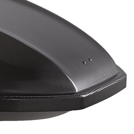 Yakima SkyBox 16 Carbonite Cargo Roof Box Front view (Black)