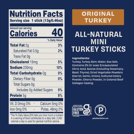 Country Archer Jerky Co. All-Natural Turkey Mini Sticks - Package of 16 2