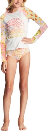 Billabong Spring Daydream Long-Sleeve Rashguard 2-Piece Swim Set - Girls' 2