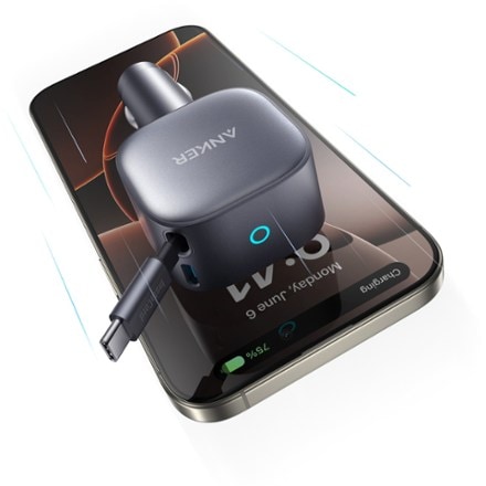 Anker Car Charger (75W, USB-C Port, Built-In Retractable USB-C Cable) 1