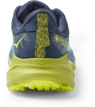 HOKA Challenger 7 GTX Trail-Running Shoes - Men's Back view (Outer Space/Dark Citron)