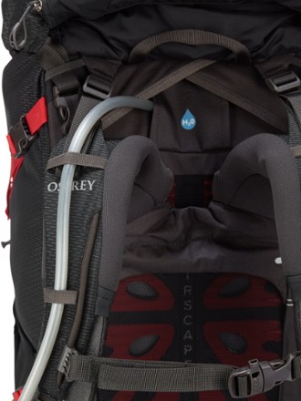 Osprey Aether Plus 60 Pack - Men's Hydration port & tube routing (Black)