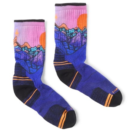 Smartwool Hike Targeted Cushion Mountain Sunrise Print Crew Socks - Women's 1